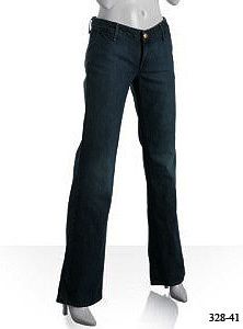 Earnest Sewn Jeans Viceroy Dark Denim Lowrise Flare Cotton Pants