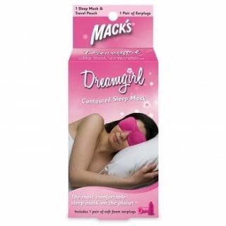  Dreamgirl Sleep Mask Air Travel Daytime Nap Pink Pouch Earplugs