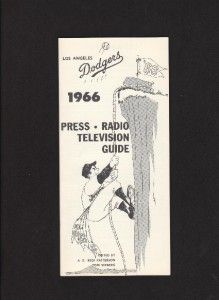 1966 los angeles dodgers media guide koufax drysdale