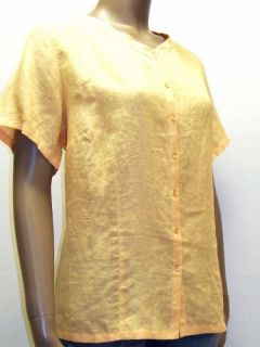 Eileen Fisher Womens Linen Blouse Orange Shirt Size 1x