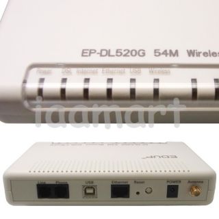 EDUP 54Mbps Wireless ADSL2 DSL Modem Router WiFi G New