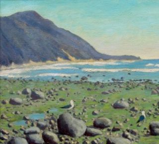 Edward Hicks Original Oil Painting Birds Landscape RARE
