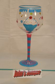 Happy Birthday Wine Glass Dennis East Co Original Box  in