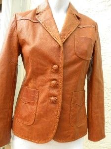 EARL JEAN FABULOUS EAST WEST STYLE LEATHER FITTED JACKET SZ S