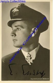 Engelbert Endrass U 567 Signed Hoffmann Card Kia 1941