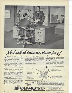  Shaw Walker Vintage 1951 Print Ad