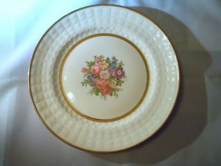 Edwin M. Knowles Royal China 10 dinner plate cream with floral design