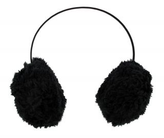 fuzzy black plush earmuffs winter ear muffs