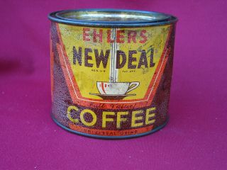 Antique Ehlers New Deal Coffee Tin Can