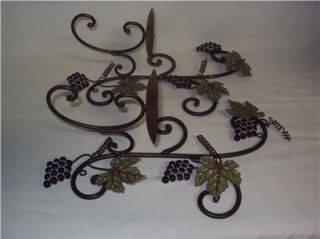 Metal Pillar Candle Wall Sconces Tuscan Grape Design