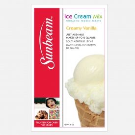 Sunbeam Ice Cream Mix Vanilla Flavored 8oz Packet