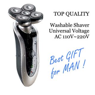 110V 230V Mens Washable Electric Shaver Rechargeable