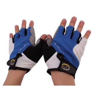 New Blue Bike Bicycle Cycling PVC Helmet + Mitten Finger Gloves XL