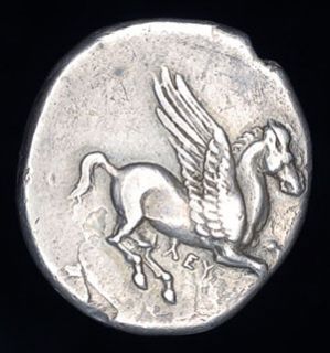 Acarnania Corinth Ancient Greek AR Stater Coin Leucas