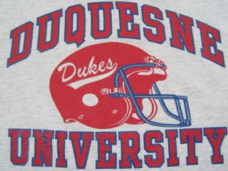  80s Vintage Duquesne University Football T Shirt Dukes Large