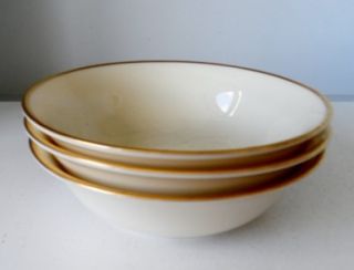 LENOX BONE CHINA GOLD CREAM MANSFIELD CEREAL SOUP BOWLS 6
