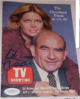 Ed Edward Asner Signed 1979 TV Showtime JSA Exact Proof