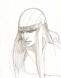 Elektra Close Up Commission Signed Original Art by Bill Sienkiewicz