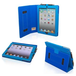 Snugg Electric Blue PU Leather iPad 2 Case Cover and 2 Position Flip