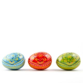 Wooden Easter Eggs with Stands, Hand Painted Ukrainian Eggs, Pysanky