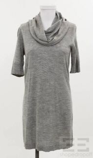 Elie Tahari Grey Wool Cowl Neck Tunic Sweater Size Small