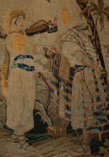 Antique Tapestry Gobelin Jewish Bible Judaica 19c Art