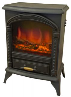 Compact Vent Free Electric Stove Heater Realistic Flame