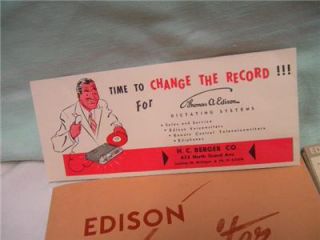 Vintage Thomas Edison Blank Record 45 RPM Set Voicewriter Dictaphone