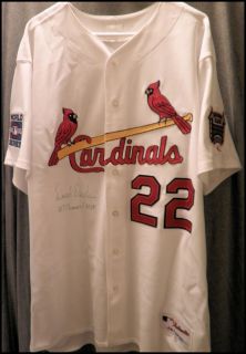 2006 World Series Cardinals signed jersey by MVP David Eckstein
