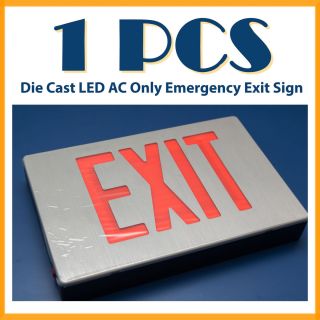 AC Only Die Cast LED Exit Sign Red Color for Public Safety Restaurant