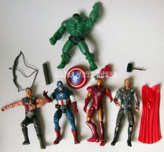 7pc Marvel The Avengers Heros Hulk Captain America Iron Man Thor