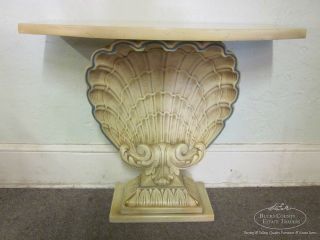 Edward Wormley Dunbar Style Shell Formed Console Hall Table