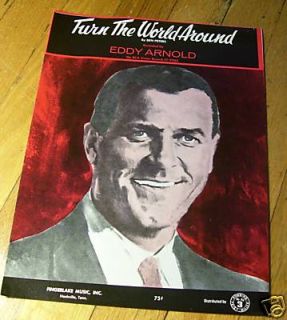 Turn The World Around Eddy Arnold Sheet Music 1967