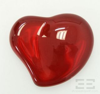 Tiffany Co Elsa Peretti Red Crystal Heart Paperweight