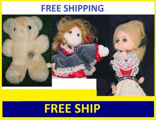 FREE SHIP Lot3 Vntg Musical Dolls Dance Turn Repair Teddy Bear Music