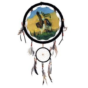 13 Indian Girl Eagle Wolf Buffalo Dream Catcher w Feathers Beads Home