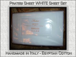 PRATESI Classico WHITE 100% Egyptian Cotton King Sheet SET Made in