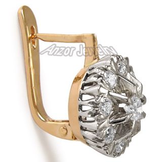 82 Ct Diamond Earrings Russian Jewelry 14k Rose Gold Earrings