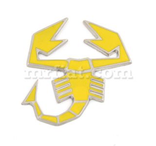 fiat 500 abarth scorpion yellow metal 70 mm emblem