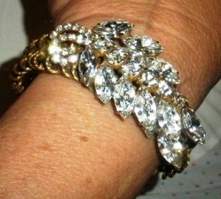 Glitzy Glamourous Elizabeth Cole Bracelet Outstanding Designer Fab