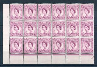 6d ST EDWARDS CROWN WILDING UNMOUNTED MINT CYLINDER 3 BLOCK OF 18
