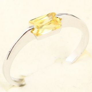4x6mm Emerald Cut Yellow Sapphire 78 Ring