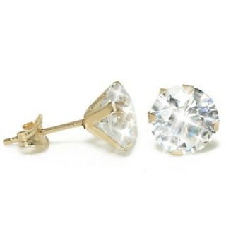  Carat White Diamond Alternative Martini Stud Earrings 14k Yellow Gold