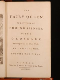 1758 2 Vols The Fairy Queen by Edmund Spenser Illus