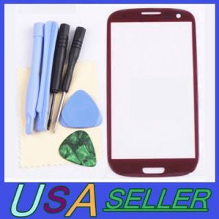 New Front Screen Glass Lens for Samsung Galaxy SIII s 3 i9300 Red