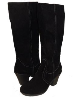NEW EASY SPIRIT ELLERS BLACK SUEDE LEATHER BOOTS WOMENS SIZE 7.5