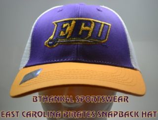 East Carolina Pirates Snapback Hat Cap New Adjustable ECU Trucker Cap