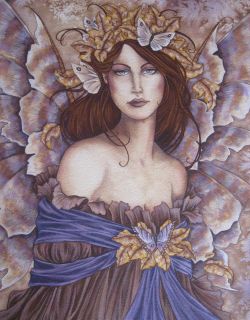 Amy Brown Original Fairy Painting Willow Butterfly Metamorphosis
