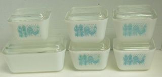 PYREX BUTTERPRINT REFRIGERATOR DISHES 6 DISHES 6 LIDS ROOSTER NICE