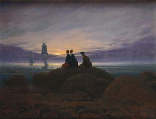 Moonlight Over The Sea by Caspar David Friedrich 1822 Classic German